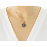 srebrny zestaw 925 ze stalą