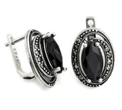 srebrny komplet ze stalą