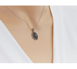 komplet stalowy ze srebrem