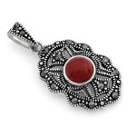 srebrny komplet ze stalą