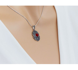 srebrny zestaw 925 ze stalą