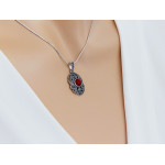 srebrny zestaw 925 ze stalą