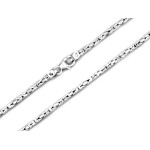 Srebrny łańcuch popularny splot królewski 2mm