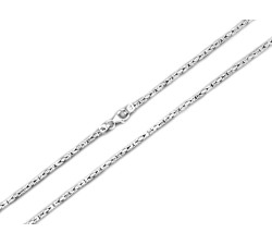 Srebrny łańcuch popularny splot królewski 2mm