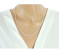 Łańcuszek ze srebra 925 męski o splocie rombo