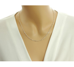 Srebrny łańcuszek 925 szeroki splot ankier na prezent