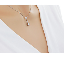 srebrny komplet ze stalą