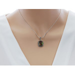 Komplet srebrny 925 z dużym zultanitem oksydowany