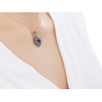 srebrny zestaw 925 ze stalą