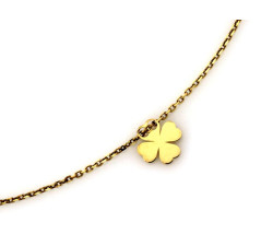 Naszyjnik srebrny 925 pozłacany typu celebrytka z zawieszką w kształcie koniczyny