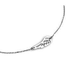 Elegancki naszyjnik srebrny 925 typu celebrytka z ażurowym motywem skrzydła