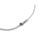 Srebrny naszyjnik 925 z migdałowym motywem i delikatnymi kółeczkami wysadzanymi białymi cyrkoniami