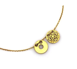 Stylowy naszyjnik srebrny 925 z podwójnymi zawieszkami w formie kółeczek