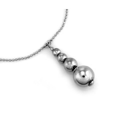 Naszyjnik srebrny 925 z wiszącymi elementami w formie kulek