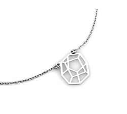 Elegancki naszyjnik srebrny 925 z blaszką wycinaną w kształcie kółeczka origami