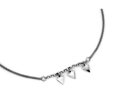 Srebrny naszyjnik 925 z trzema wiszącymi trójkątami w stylu celebrytki