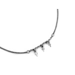 Elegancki naszyjnik srebrny 925 z trzema krzyżami zwisającymi w stylu celebrytki