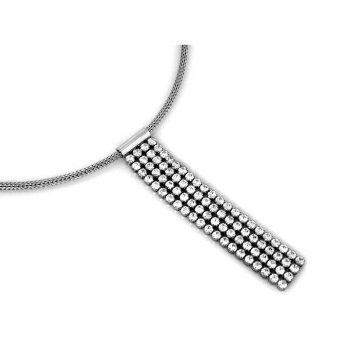 Elegancki naszyjnik srebrny 925 z zwisającą ozdobą w białe cyrkonie