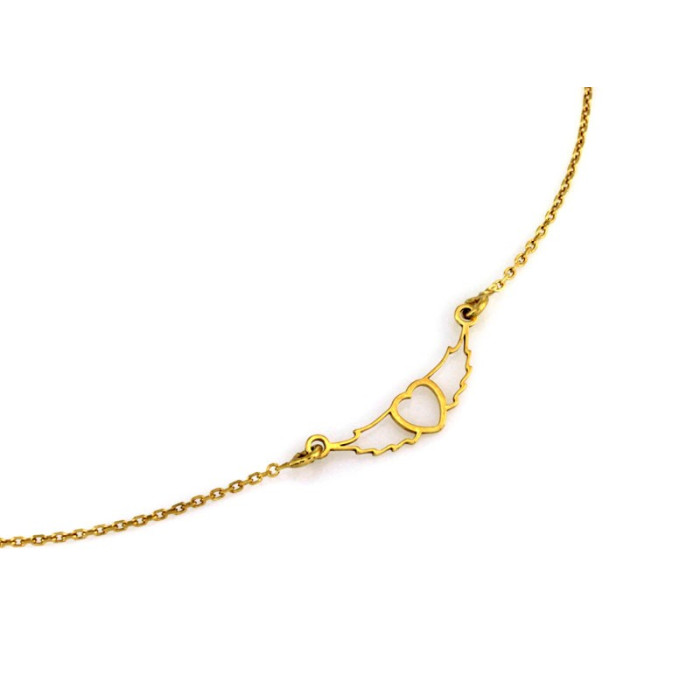 Srebrny naszyjnik pozłacany 925 z sercem ze skrzydłami