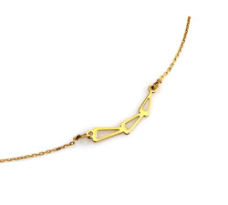 Pozłacany naszyjnik srebrny 925 z trójkątnymi dekoracjami