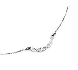 Srebrny naszyjnik 925 z trzema symbolami nieskończoności w formie origami