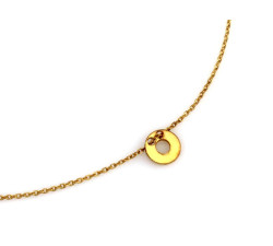 Elegancki naszyjnik srebrny 925 złocony celebrytka z motywem oponki