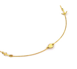 Elegancki naszyjnik srebrny 925 z pozłacaną kotwicą sercem i krzyżykiem