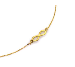 Srebrny naszyjnik 925 w złocie celebrytka z motywem nieskończoności