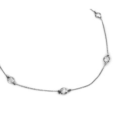 Srebrny naszyjnik z cyrkoniami 925 łańcuszkowy