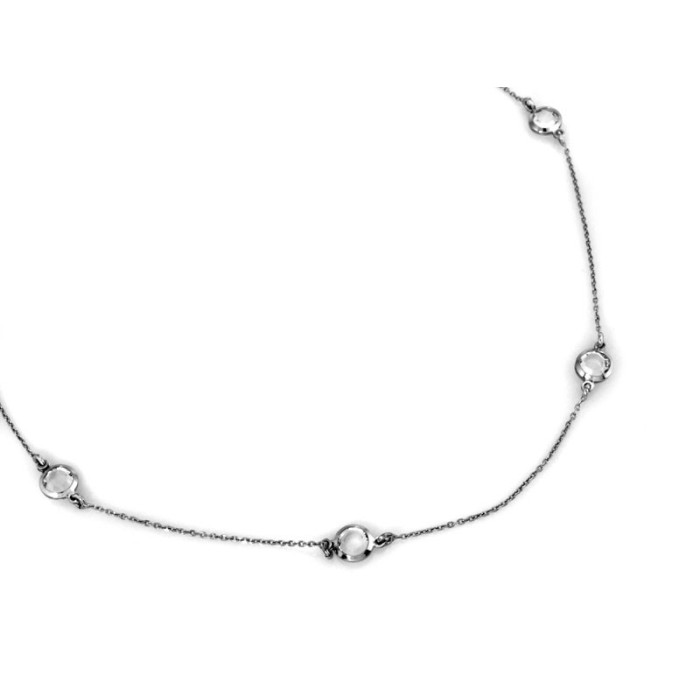 Srebrny naszyjnik z cyrkoniami 925 łańcuszkowy