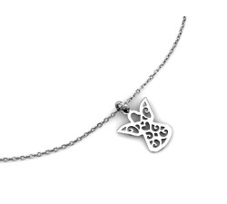 Naszyjnik 925 srebrny z ozdobą w postaci ażurowego aniołka origami