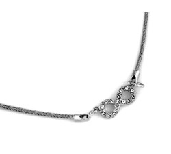 Naszyjnik srebrny damski 925 modna linka z symbolem nieskończoności