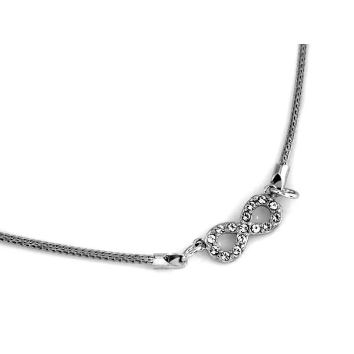 Naszyjnik srebrny damski 925 modna linka z symbolem nieskończoności