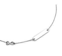 Srebrny naszyjnik damski 925 z zawieszką znak nieskończoności blaszka