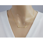 Naszyjnik srebrny złocony 925 z koniczynką i blaszką pod grawer