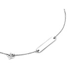 Elegancki srebrny naszyjnik z blaszką pod grawer w prostokątnym kształcie