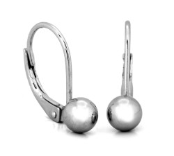 Kolczyki damskie srebrne 925 z gładką kulką klasyczne zapięcie angielskie