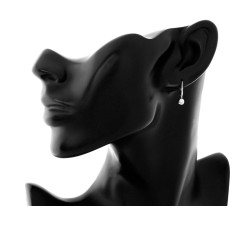 Kolczyki damskie srebrne 925 z gładką kulką klasyczne zapięcie angielskie