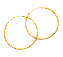 Srebrne kolczyki pozłacane 925 duże koła szarnir 40mm dla pań