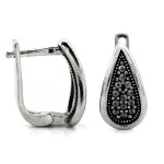 Kolczyki ze srebra 925 łezka z markazytami na angielskim biglu