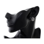 Kolczyki damskie srebrne 925 owalne z onyksami i czarnymi cyrkoniami