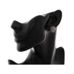 Srebrne kolczyki z kamieniami 925 markazyty z fioletową cyrkonią