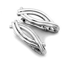 Kolczyki rodowane srebrne 925 angielskie zapięcie sztywne na co dzień do pracy