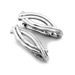 Kolczyki rodowane srebrne 925 angielskie zapięcie sztywne na co dzień do pracy