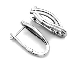 Kolczyki rodowane srebrne 925 angielskie zapięcie sztywne na co dzień do pracy