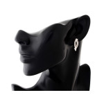 Kolczyki rodowane srebrne 925 angielskie zapięcie sztywne na co dzień do pracy