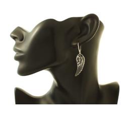 Srebrne kolczyki ażurowe 925 ażurowe skrzydełka blaszki celebrytki