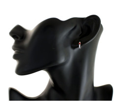 Kolczyki srebrne 925 dla dziewczynki z czerwonym serduszkiem