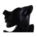 Srebrne kolczyki 925 z czarnym oczkiem na angielskie zapięcie