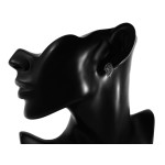 Stylowe srebrne kolczyki damskie pr 925 angielskie z czarnymi kamieniami